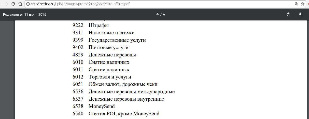 Мсс торговой точки 6536. К какому МВД относится Билайн.