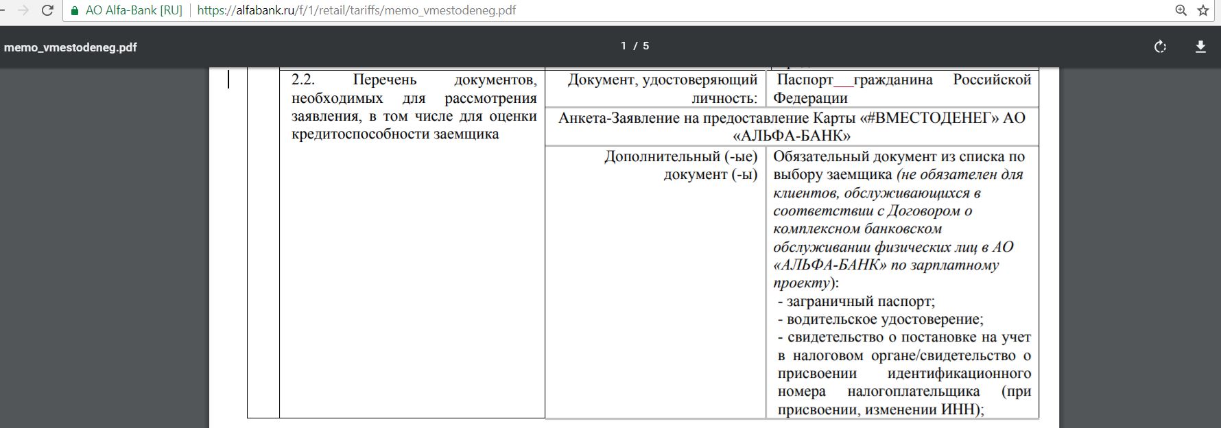 Альфа банк вместо денег карта условия