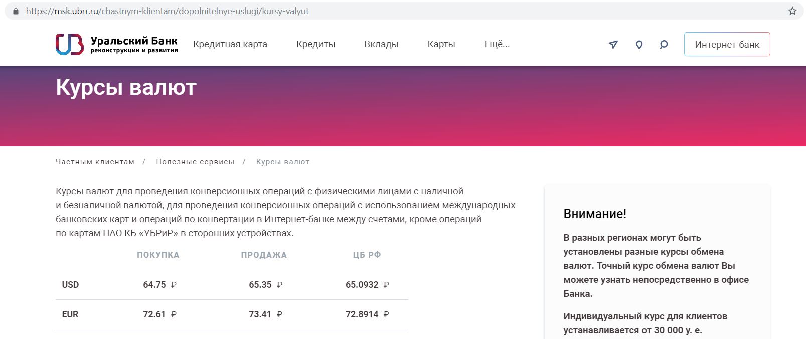 Банки уральска курс валют