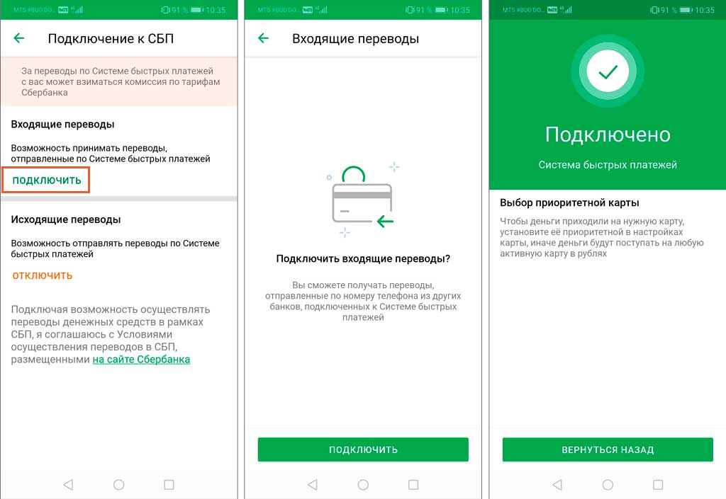 СБП в Сбербанке