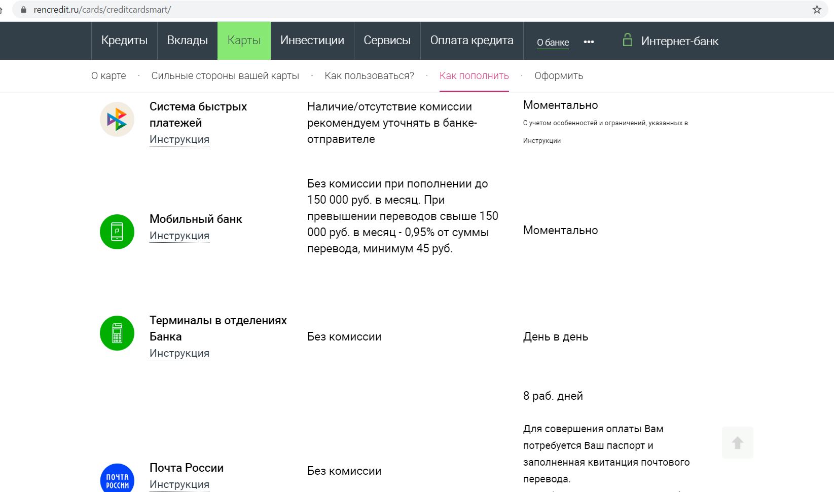 Карта ренессанс кредит 145 дней без процентов