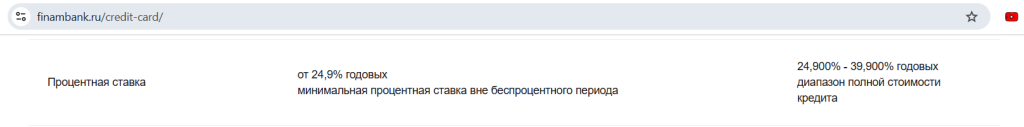 Кредитная карта Финам Смарт